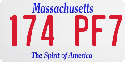 MA license plate 174PF7