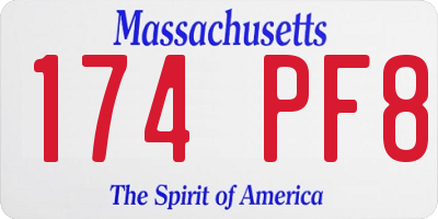 MA license plate 174PF8