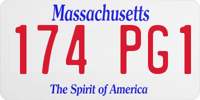 MA license plate 174PG1