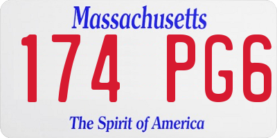 MA license plate 174PG6