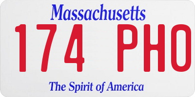 MA license plate 174PH0