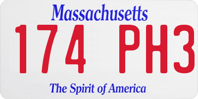 MA license plate 174PH3