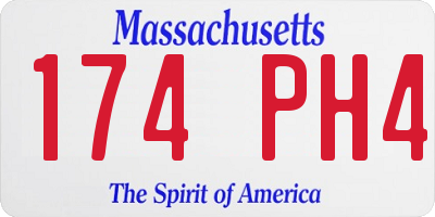 MA license plate 174PH4