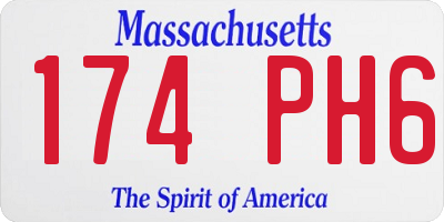 MA license plate 174PH6