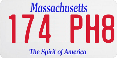 MA license plate 174PH8