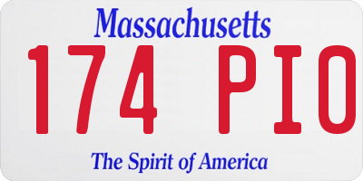 MA license plate 174PI0