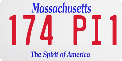 MA license plate 174PI1