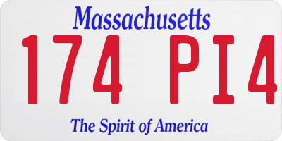 MA license plate 174PI4