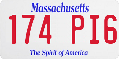 MA license plate 174PI6