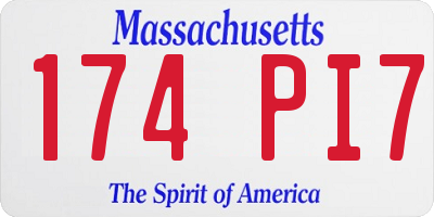 MA license plate 174PI7