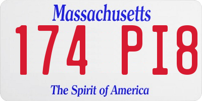 MA license plate 174PI8
