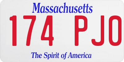 MA license plate 174PJ0