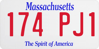 MA license plate 174PJ1