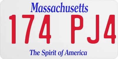 MA license plate 174PJ4