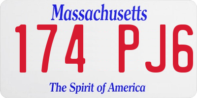 MA license plate 174PJ6