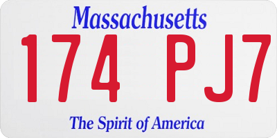MA license plate 174PJ7