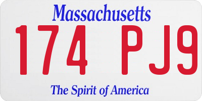 MA license plate 174PJ9