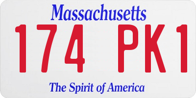 MA license plate 174PK1
