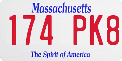MA license plate 174PK8