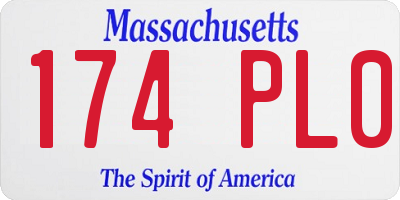 MA license plate 174PL0