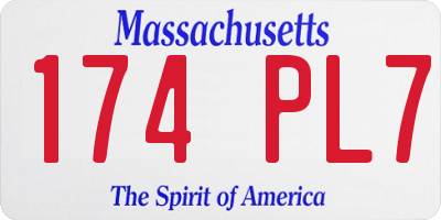MA license plate 174PL7