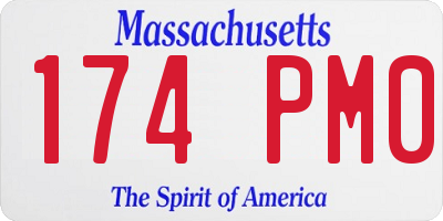MA license plate 174PM0
