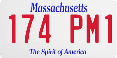 MA license plate 174PM1