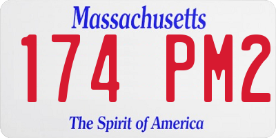 MA license plate 174PM2