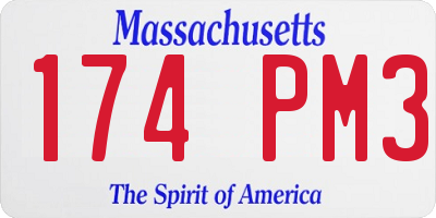 MA license plate 174PM3