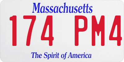 MA license plate 174PM4