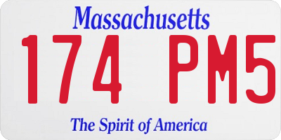 MA license plate 174PM5