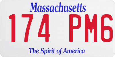 MA license plate 174PM6