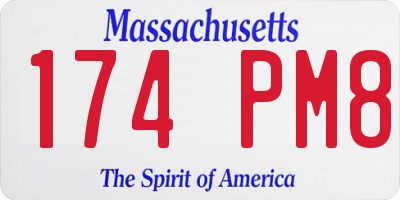 MA license plate 174PM8
