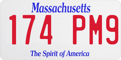 MA license plate 174PM9