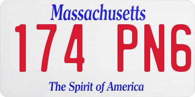 MA license plate 174PN6
