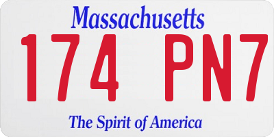 MA license plate 174PN7