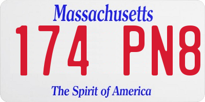 MA license plate 174PN8