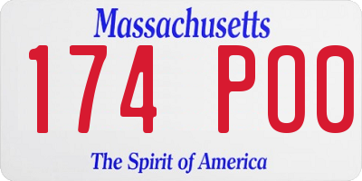 MA license plate 174PO0