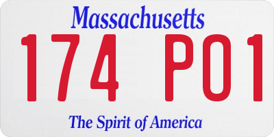 MA license plate 174PO1