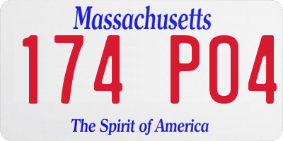 MA license plate 174PO4