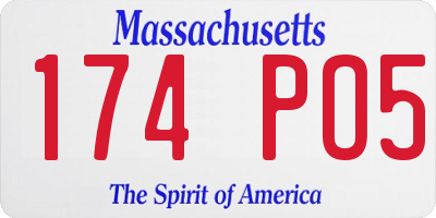 MA license plate 174PO5