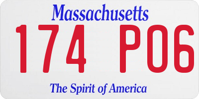 MA license plate 174PO6