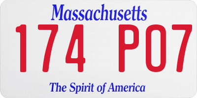 MA license plate 174PO7