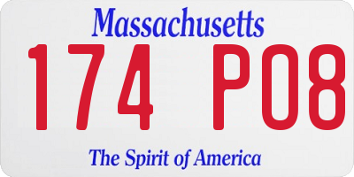MA license plate 174PO8