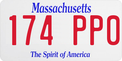 MA license plate 174PP0