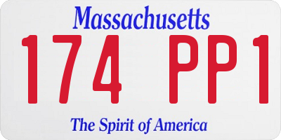 MA license plate 174PP1