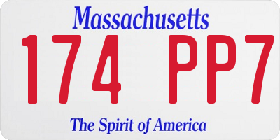 MA license plate 174PP7