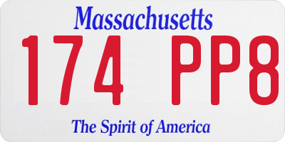MA license plate 174PP8