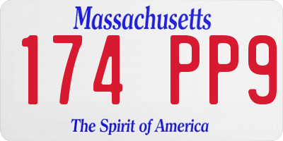 MA license plate 174PP9