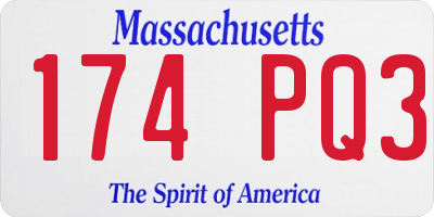 MA license plate 174PQ3
